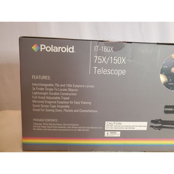 NEW Polaroid 75X/150X Telescope Tripod Included - Picture 7 of 8
